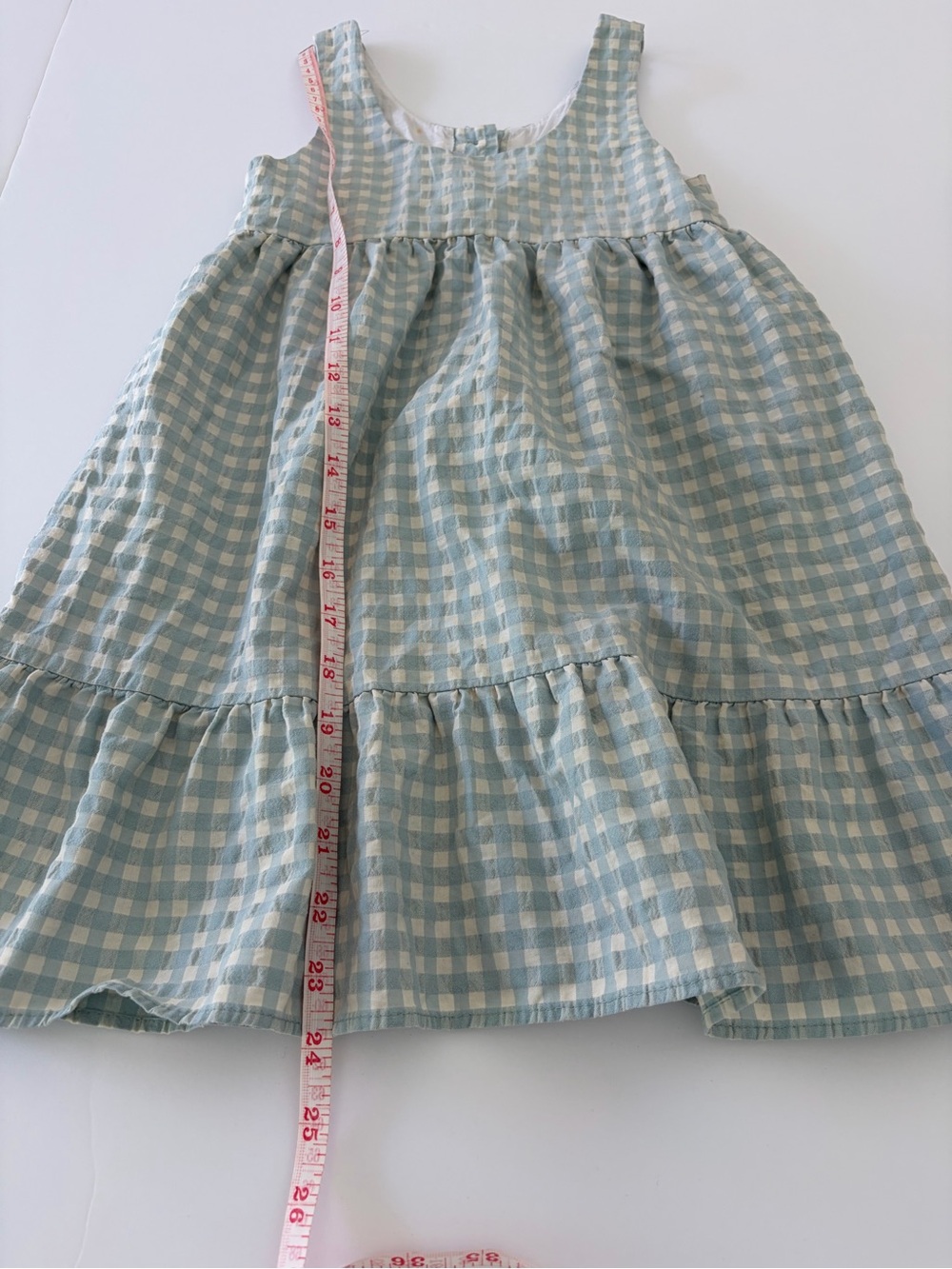 Zara Girls Blue And White Gingham Cotton Dress Size 3-4T PLAY Condition - Picture 6 of 7